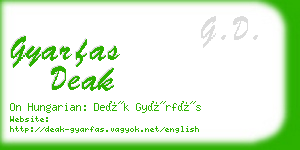 gyarfas deak business card